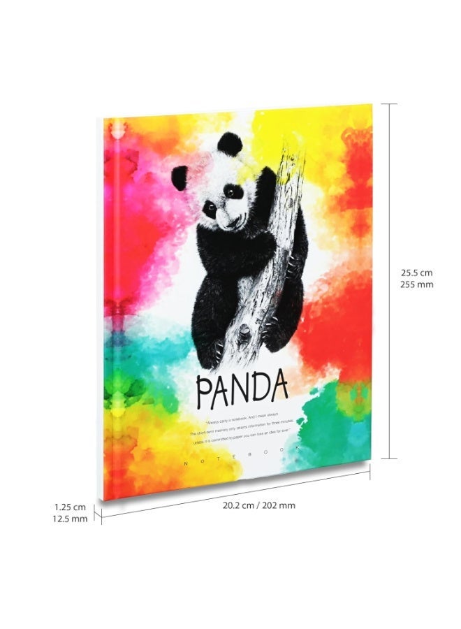 FIS® Hard Cover Notebook, Size 10"X8" Inches(254x203.2mm), 96 Sheets, 192 Pages, Single Line Ruling, White Paper, Packet of 5 Pieces, Panda Cover Design 3-FSNBHC1896-PAN3 - Image 2